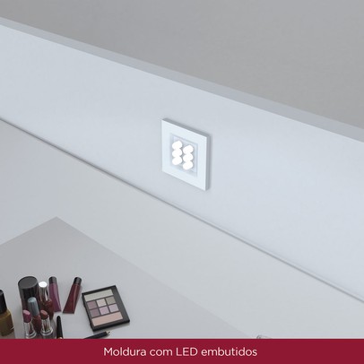 Penteadeira Chanel 1 Porta 4 Gavetas Branco - Henn