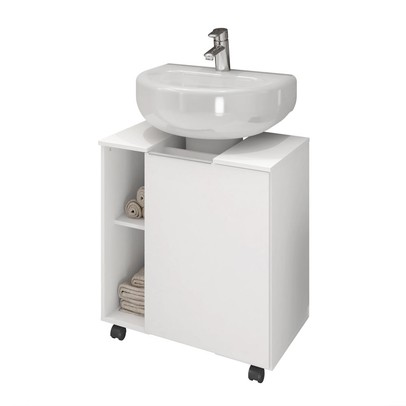 Armário de Banheiro Pequin 1 Porta 6 Prateleiras Branco - Bechara Móveis