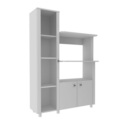 Armário de Cozinha com Cristaleira 3 Portas Bl3304 Branco - Tecno Mobili