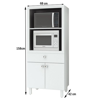 Torre Quente 2 Portas 1 Gaveta Bl3305 Branco - Tecno Mobili