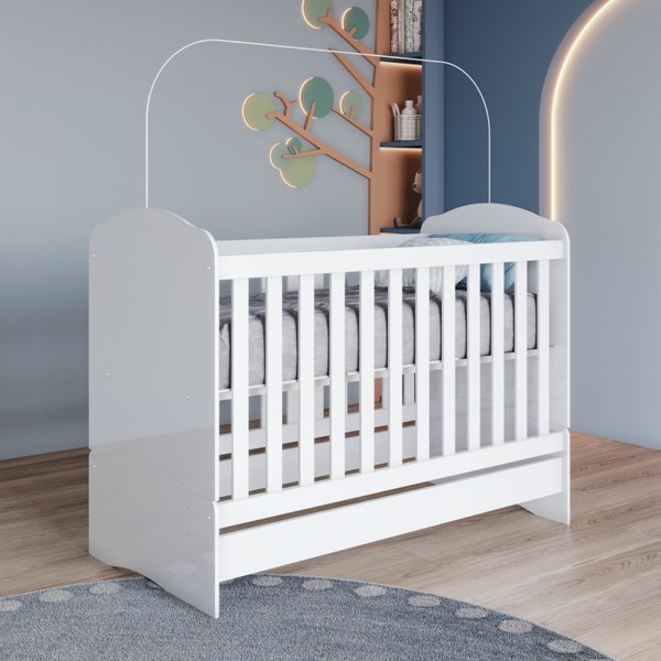 Berço Mini Cama Bala de Menta Branco - Henn