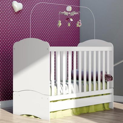 Berço Mini Cama Bala de Menta Branco - Henn