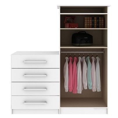 Cômoda 2 Portas 4 Gavetas 1d024 Branco - Rodial