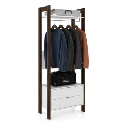 Closet 2 Gavetas 65 Cm Az1011 Branco/Nogal - Tecno Mobili