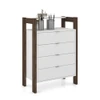 Gaveteiro 4 Gavetas 65 Cm Az1012 Branco/Nogal - Tecno Mobili
