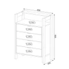 Gaveteiro 4 Gavetas 65 Cm Az1012 Branco/Nogal - Tecno Mobili
