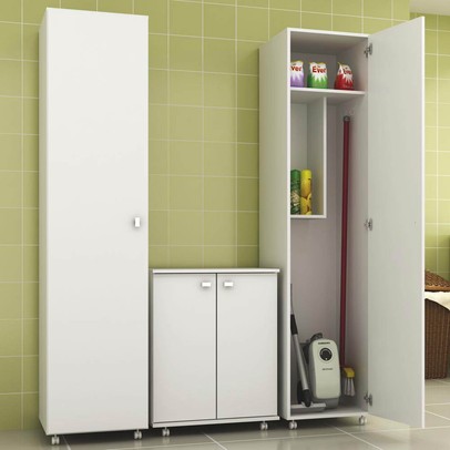 Lavanderia Completa Albânia Branco - Tecno Mobili