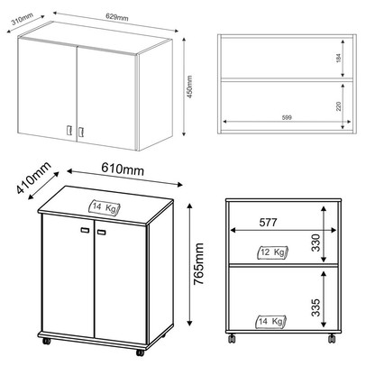 Lavanderia Completa Andorra Branco - Tecno Mobili