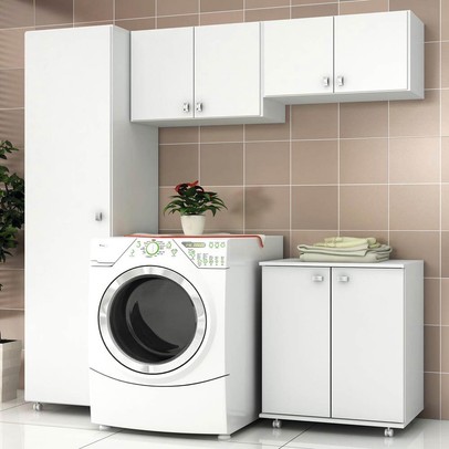 Lavanderia Completa Andorra Branco - Tecno Mobili