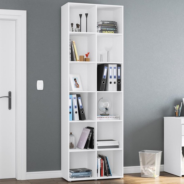 Estante para Livros Caracol 12 Nichos Branco Bp - Politorno