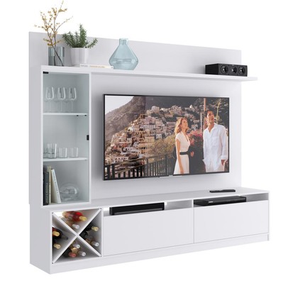 Rack com Painel para TV Até 60 Polegadas 3 Portas 2020 Bac Branco - Quiditá Móveis