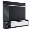 Rack com Painel para TV Até 50 Polegadas 3 Portas 2021 Ptx/Bac Preto/Branco - Quiditá Móveis