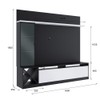 Rack com Painel para TV Até 50 Polegadas 3 Portas 2021 Ptx/Bac Preto/Branco - Quiditá Móveis