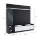 Rack com Painel para TV Até 50 Polegadas 3 Portas 2021 Ptx/Bac Preto/Branco - Quiditá Móveis