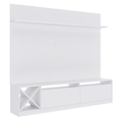 Rack com Painel para TV Até 60 Polegadas 2 Portas 2023 Bac Branco - Quiditá Móveis