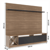 Rack com Painel para TV Até 60 Polegadas 2 Portas 2023 Mn/Ptx Montana/Preto - Quiditá Móveis