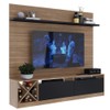 Rack com Painel para TV Até 60 Polegadas 2 Portas 2023 Mn/Ptx Montana/Preto - Quiditá Móveis