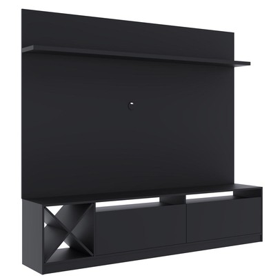 Rack com Painel para TV Até 60 Polegadas 2 Portas 2023 Ptx Preto - Quiditá Móveis