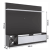 Rack com Painel para TV Até 60 Polegadas 2 Portas 2023 Ptx/Bac Preto/Branco - Quiditá Móveis