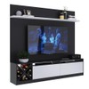 Rack com Painel para TV Até 60 Polegadas 2 Portas 2023 Ptx/Bac Preto/Branco - Quiditá Móveis