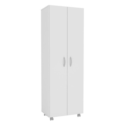 Armário Multiuso 2 Portas 8 Prateleiras Alto Limeira Branco Bp - Politorno