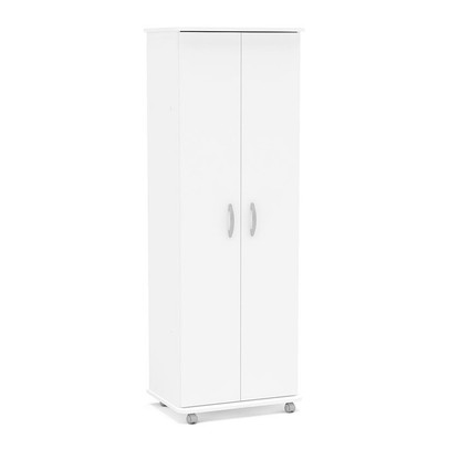 Armário Multiuso 2 Portas 8 Prateleiras Alto Limeira Branco Bp - Politorno