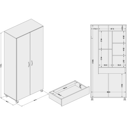 Armário Multiuso 2 Portas São Paulo Branco Bp - Politorno