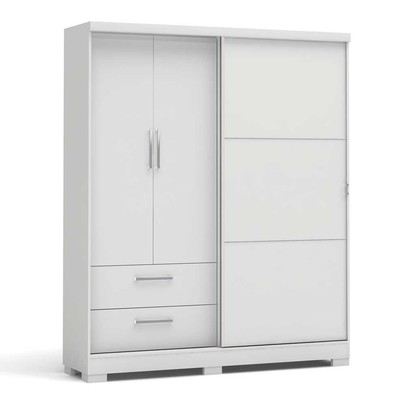 Guarda-Roupa Casal 3 Portas 2 Gavetas C533 Branco - Kappesberg