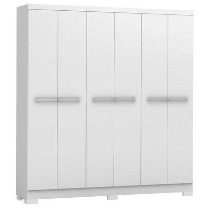 Guarda-Roupa Casal 6 Portas 2 Gavetas 5 Prateleiras E530 Branco - Kappesberg