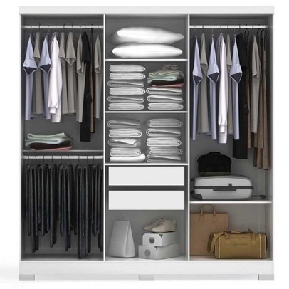 Guarda-Roupa Casal 6 Portas 2 Gavetas 5 Prateleiras E530 Branco - Kappesberg