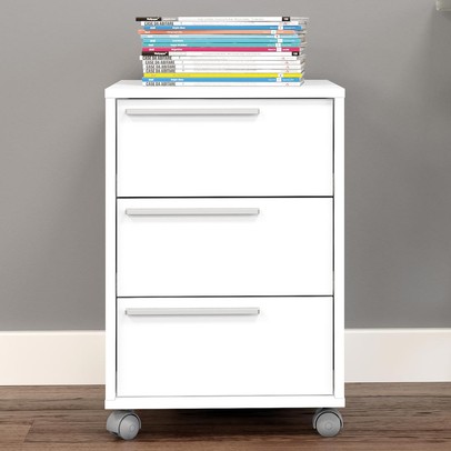 Gaveteiro com Rodízios Maia 3 Gavetas Branco - Politorno