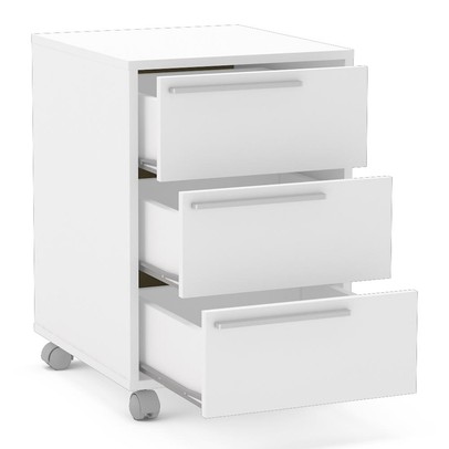 Gaveteiro com Rodízios Maia 3 Gavetas Branco - Politorno