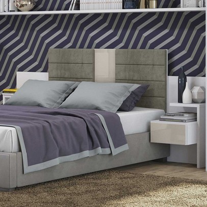 Cabeceira Casal Box com Mesa de Cabeceira G290 Branco - Kappesberg