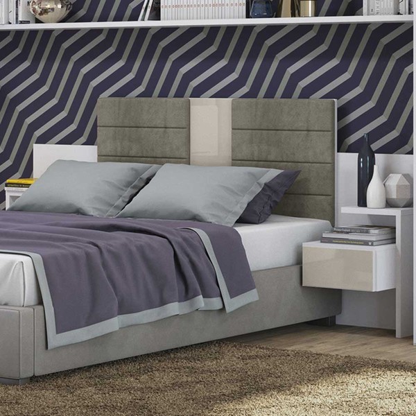 Cabeceira Casal Box com Mesa de Cabeceira G290 Branco - Kappesberg