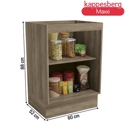 Armário de Cozinha 60 Cm Maxxi 1 Porta G742 Nogal - Kappesberg