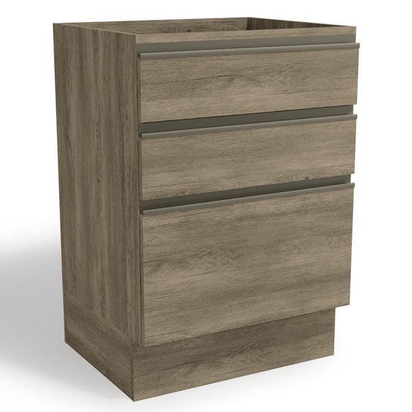 Armário de Cozinha 60 Cm Maxxi 3 Gavetas G743 Nogal - Kappesberg