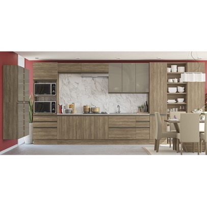 Armário de Cozinha 60 Cm Maxxi 3 Gavetas G743 Nogal - Kappesberg