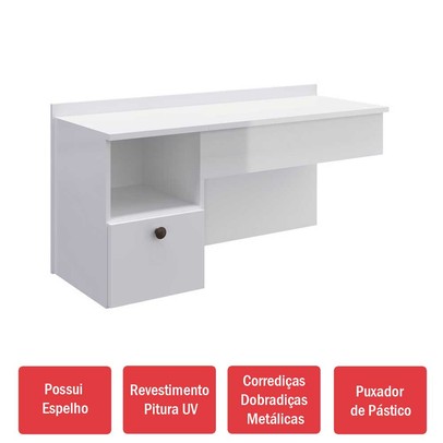 Penteadeira Suspensa com Nichos Mu111 Branco - Decibal Móveis