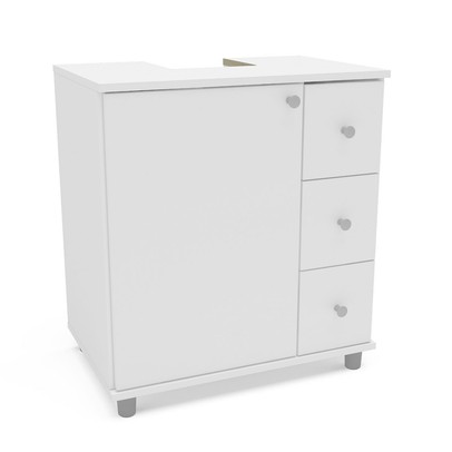 Armário de Banheiro 1 Porta 3 Gavetas 3386 Branco Bp - Politorno
