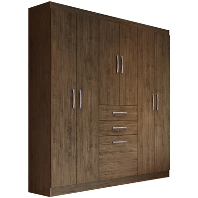 Guarda-Roupa Casal Cancun 7 Portas 2 Gavetas Amarula - Doripel