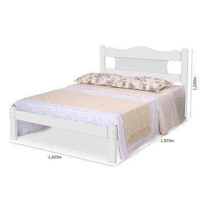 Cama de Casal Munique 100% Mdf 110201 Branco - Gabrielli Móveis