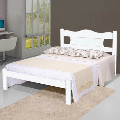 Cama de Casal Munique 100% Mdf 110201 Branco - Gabrielli Móveis