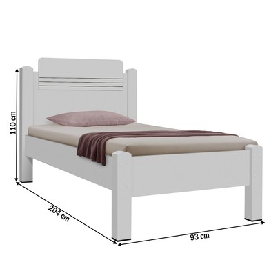 Cama de Solteiro Paris 100% Mdf 258201 Branco - Gabrielli Móveis