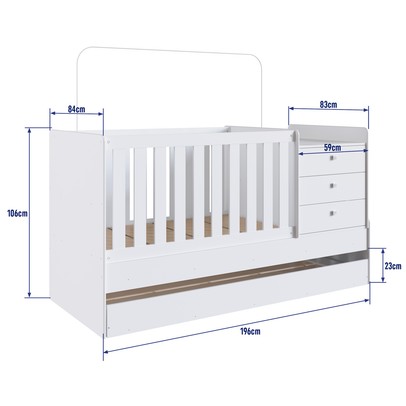 Berço Cama com Auxiliar Bb690 Branco - Completa Móveis