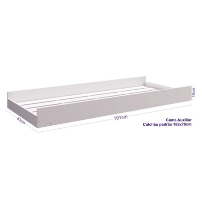 Cama Infantil Auxiliar com Rodizios Bb692 Branco - Completa Móveis