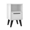 Mesa de Canto 1 Gaveta Bpp 05 Branco/Retro Preto - Brv