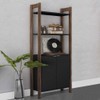 Estante para Livros 2 Portas 2 Prateleiras Az1009 Preto/Nogal - Tecno Mobili