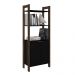 Estante para Livros 2 Portas 2 Prateleiras Az1009 Preto/Nogal - Tecno Mobili