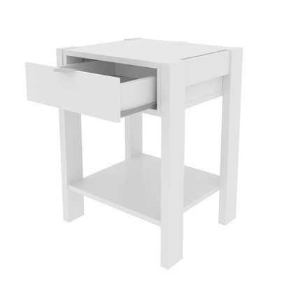 Mesa de Cabeceira 1 Gaveta com Tomada Az1016 Branco - Tecno Mobili