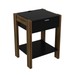 Mesa de Cabeceira 1 Gaveta com Tomada Az1016 Preto/Nogal - Tecno Mobili